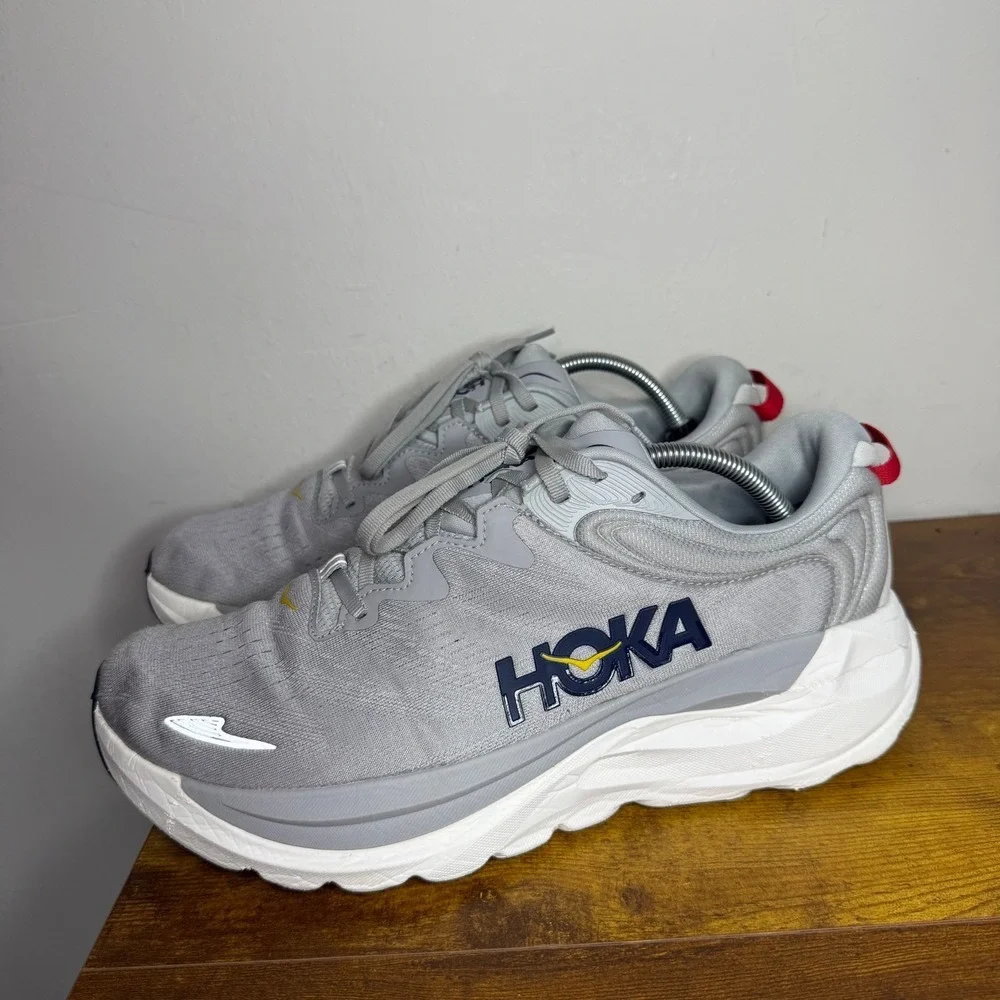 Hoka Gaviota 6 Mens 11D Harbor Mist Black Running Shoes 1171932 STLLR Grey
